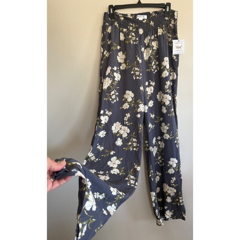 O'Neill Jonie Kendra Womens Wide Leg Pull On Pants Floral Blue Size S